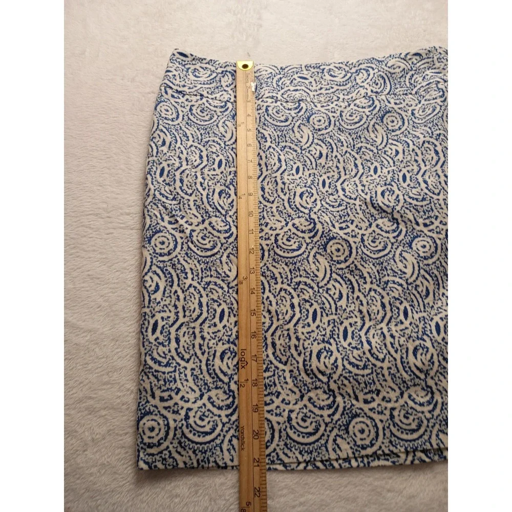 The Limited Blue White Paisley Print Pencil Skirt Size 12 Side Zip Casual NWT